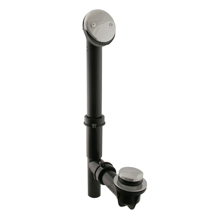 Westbrass 14" Bathtub Overflow Assembly with Tip-Toe Drain and 2-Hole Overflow , Satin Nickel 593144-07